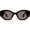 Kurt Geiger London 51mm Round Sunglasses In Black/smoke