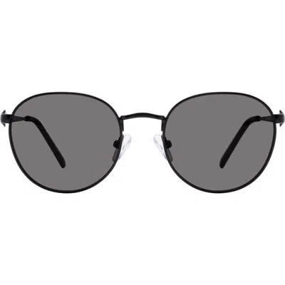 Kurt Geiger London 51mm Round Sunglasses In Matte Black/smoke