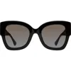 Kurt Geiger London 51mm Square Sunglasses In Z/dnublack/ Gold Fl