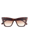 Kurt Geiger London 52mm Cat Eye Sunglasses In Brown