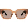 Kurt Geiger London 52mm Cat Eye Sunglasses In Butterscotch/burgundy