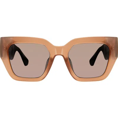 Kurt Geiger London 52mm Cat Eye Sunglasses In Butterscotch/burgundy