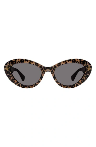 Kurt Geiger Cat Eye Sunglasses, 60mm In Leopard/smoke