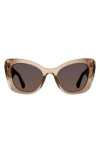 Kurt Geiger 52mm Gradient Cat Eye Sunglasses In Caramel/brown Gradient
