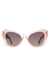Kurt Geiger London 52mm Gradient Cat Eye Sunglasses In Light Pink/azure Gradient