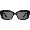 Kurt Geiger London 52mm Rectangular Sunglasses In Black