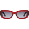 Kurt Geiger London 52mm Rectangular Sunglasses In Red