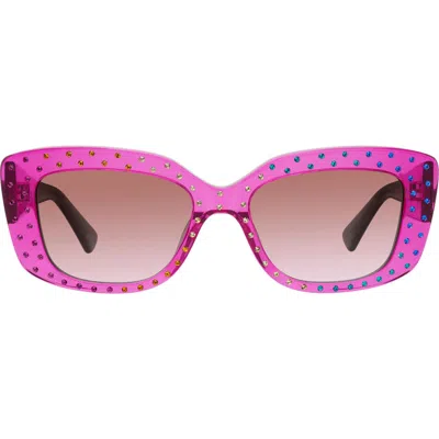 Kurt Geiger London 52mm Rectangular Sunglasses In Pink/pink Gradient