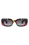 Kurt Geiger London 52mm Rectangular Sunglasses In Rainbow/smoke