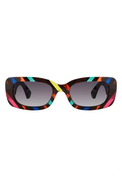 Kurt Geiger London 52mm Rectangular Sunglasses In Rainbow/smoke