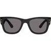 Kurt Geiger London 52mm Square Sunglasses In Black/solid Smoke