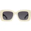Kurt Geiger London 52mm Square Sunglasses In Bone/gray Gradient