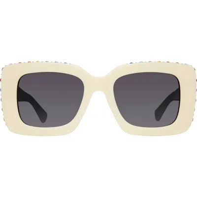 Kurt Geiger London 52mm Square Sunglasses In Bone/gray Gradient