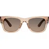 Kurt Geiger London 52mm Square Sunglasses In Crystal Tan/brown Gradient