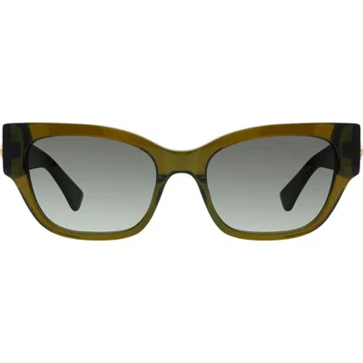 Kurt Geiger London 53mm Cat Eye Sunglasses In Khaki/khaki Gradient