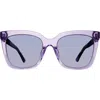 Kurt Geiger 53mm Polarized Cat Eye Sunglasses In Purple/violet Decor