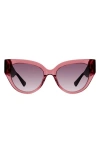 Kurt Geiger London 54mm Cat Eye Sunglasses In Burgundy