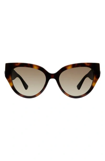 Kurt Geiger London 54mm Cat Eye Sunglasses In Havana/brown Gradient