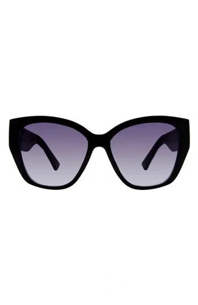Kurt Geiger London 55mm Cat Eye Sunglasses In Black