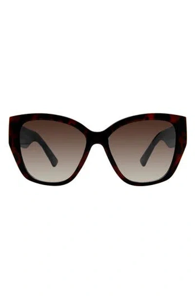 Kurt Geiger London 55mm Cat Eye Sunglasses In Brown