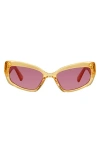 Kurt Geiger London 55mm Rectangular Sunglasses In Yellow