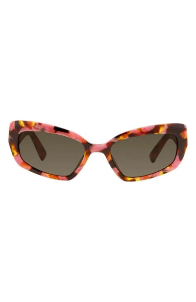 Kurt Geiger London 55mm Rectangular Sunglasses In Brown