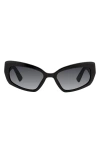 Kurt Geiger London 55mm Rectangular Sunglasses In Black