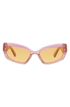 Kurt Geiger London 55mm Rectangular Sunglasses In Pink
