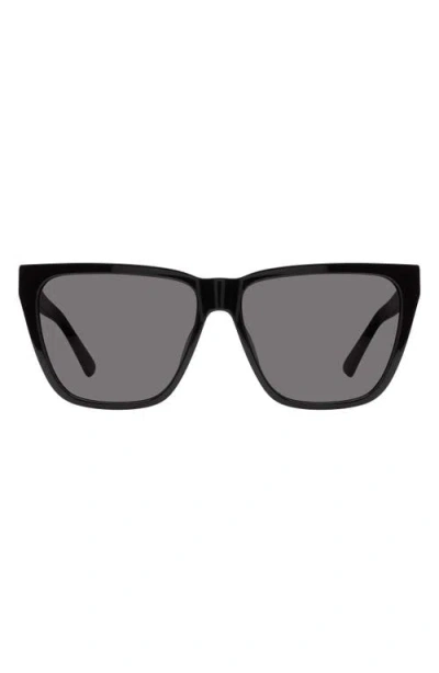 Kurt Geiger London 58mm Cat Eye Sunglasses In Black/smoke
