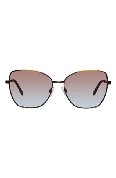 Kurt Geiger London 58mm Cat Eye Sunglasses In Gold Crystal  display picture 2