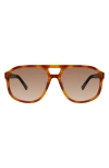Kurt Geiger London 59mm Aviator Gradient Sunglasses In Havana/brown Gradient