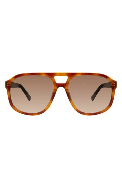 Kurt Geiger London 59mm Aviator Gradient Sunglasses In Havana/brown Gradient