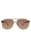 Kurt Geiger London 59mm Aviator Gradient Sunglasses In Sand/burgundy