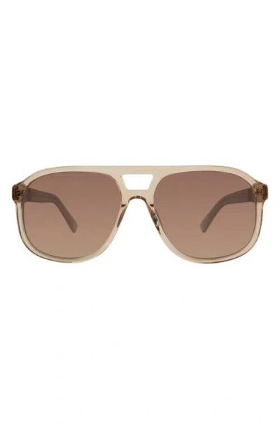 Kurt Geiger London 59mm Aviator Gradient Sunglasses In Sand/burgundy