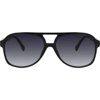 Kurt Geiger London 59mm Gradient Aviator Sunglasses In Black