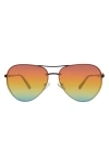 Kurt Geiger London 60mm Aviator Sunglasses In Black/rainbow