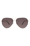Kurt Geiger London 60mm Aviator Sunglasses In Gold/ Brown