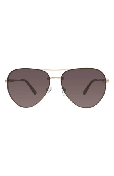 Kurt Geiger London 60mm Aviator Sunglasses In Gold/brown
