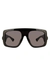 Kurt Geiger London 62mm Oversize Rectangular Sunglasses In Black/smoke