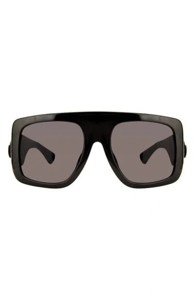 Kurt Geiger London 62mm Oversize Rectangular Sunglasses In Black/smoke