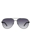 Kurt Geiger London 63mm Oversize Pilot Sunglasses In Black