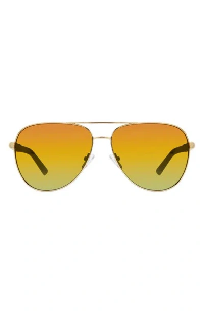Kurt Geiger London 63mm Oversize Pilot Sunglasses In Yellow