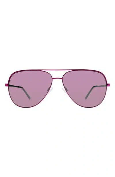 Kurt Geiger London 64mm Aviator Sunglasses In Fuchsia Crystal Pink/fuchsia