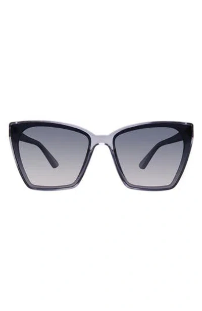 Kurt Geiger ~ Black and Lilac with Smoke Radiant Lenses KENSINGTON SM CAT-EYE Purple Acetate Kensington Sunglasses  main image 4