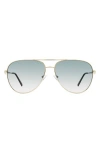 Kurt Geiger London 65mm Oversize Pilot Sunglasses In Gold/green Pink Gradient