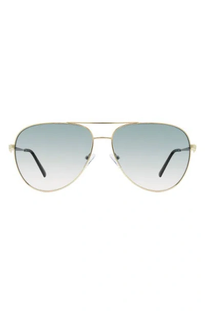 Kurt Geiger London 65mm Oversize Pilot Sunglasses In Gold/green Pink Gradient