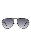 Kurt Geiger London 65mm Oversize Pilot Sunglasses In Matte Black/smoke