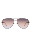 Kurt Geiger London 65mm Oversize Pilot Sunglasses In Silver/pink Gradient