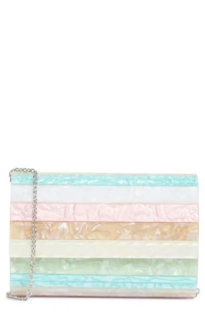 Kurt Geiger London Acrylic Stripe Party Clutch In Multicolored