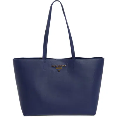 Kurt Geiger London Angel Leather Shopper In Dark Blue